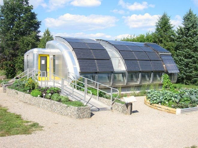 Michigan solar house, Meadowlark Design + Build, solar power, solar energy, solar powered homes, green design, clean energy, sustainable design, michigan solar energy, 2005 Solar Decathlon homes, MiSo House, sunflower-board cabinets, sustainable building materials, sustainable materials, net zero energy
