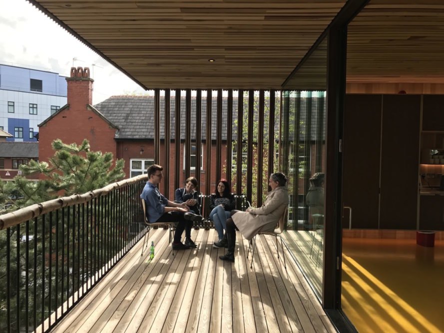 Maggie’s Centre Oldham, Maggie’s Center by dRMM, Maggie’s Oldham by dRMM, cross laminated timber architecture, healing nature architecture, healing hospital architecture, Oldham hospital center,