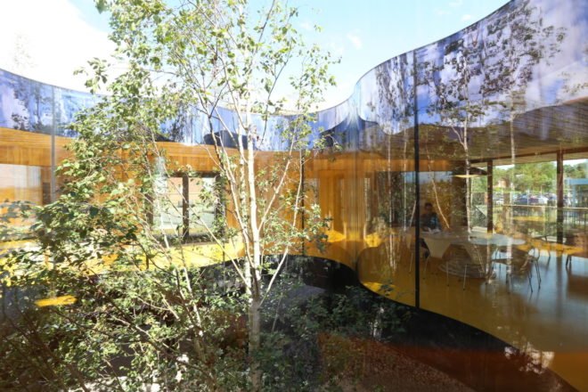 Maggie’s Centre Oldham, Maggie’s Center by dRMM, Maggie’s Oldham by dRMM, cross laminated timber architecture, healing nature architecture, healing hospital architecture, Oldham hospital center,