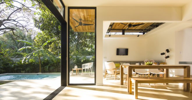 Nalu Hotel, eco-resort, Costa Rica, Studio Saxe, pavilion, recycled teak, yoga resort, yoga, green architecture, recycled building materials, pergola, sustainable hotel