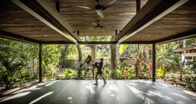 Nalu Hotel, eco-resort, Costa Rica, Studio Saxe, pavilion, recycled teak, yoga resort, yoga, green architecture, recycled building materials, pergola, sustainable hotel