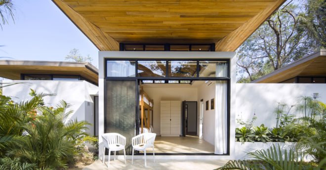 Nalu Hotel, eco-resort, Costa Rica, Studio Saxe, pavilion, recycled teak, yoga resort, yoga, green architecture, recycled building materials, pergola, sustainable hotel