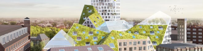 Nieuw Bergen by MVRDV, SDK Vastgoed, Eindhoven Nieuw Bergen, Nieuw Bergen development, green-roofed Eindhoven, solar powered Eindhoven architecture, Eindhoven architecture by MVRDV, urban farming in Eindhoven,