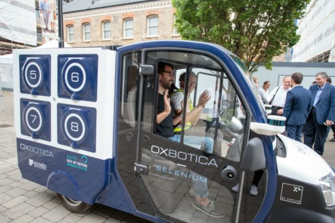 Oxbotica, Ocado, CargoPod, self-driving grocery delivery, self-driving cars, GATEway program, the Greenwich Automated Transport Environment, green transportation, self driving transportation, autonomous cars, Ocado self driving grocery van, online-only supermarket, autonomous deliveries, driving technology, electric cars, electric car technology