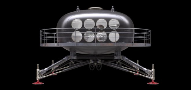 SCARAB remote habitat, Eric Wang Associates, mobile home, concept design, research station, carbon fiber, battery, water filtration system, storage, lightweight structure, pontoon, air filtration