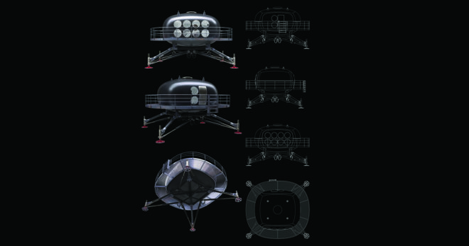 SCARAB remote habitat, Eric Wang Associates, mobile home, concept design, research station, carbon fiber, battery, water filtration system, storage, lightweight structure, pontoon, air filtration