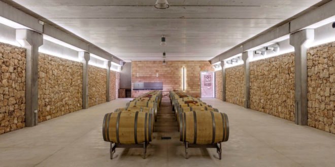 Son Juliana winery by Munarq Arquitectes, Majorca winery, solar powered winery, off grid winery, cork lined roofs, cork for insulating roofs, geothermal heat pump winery, renewable energy winery, off grid Majorca, Son Juliana winery,