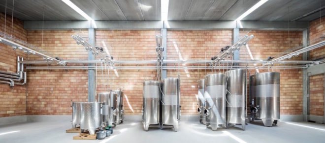Son Juliana winery by Munarq Arquitectes, Majorca winery, solar powered winery, off grid winery, cork lined roofs, cork for insulating roofs, geothermal heat pump winery, renewable energy winery, off grid Majorca, Son Juliana winery,