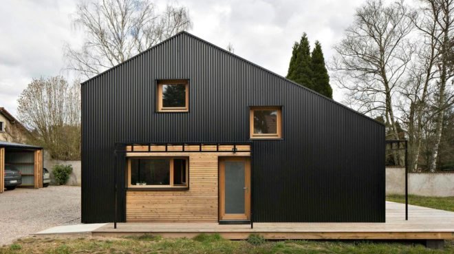 Open Source House, Studiolada Architects, wooden homes, efficient home design, french architecture, efficient design, green design, sustainable design, wood homes, sustainable wood materials, sustainable building, green building, sustainable insulation, minimalist interiors, wooden interiors, wood panels,