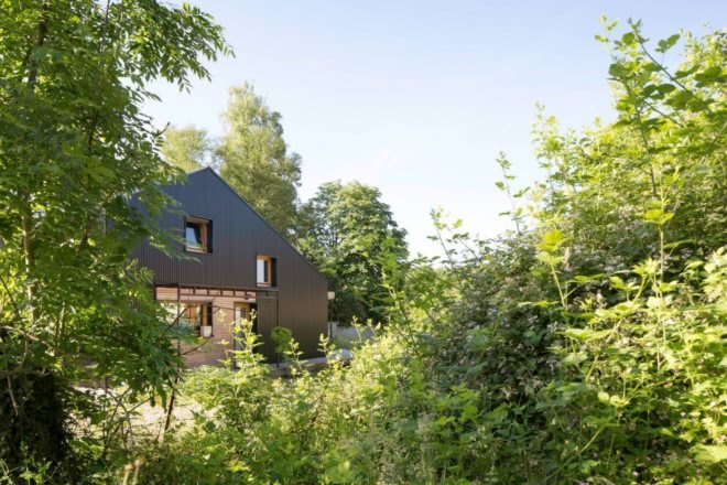 Open Source House, Studiolada Architects, wooden homes, efficient home design, french architecture, efficient design, green design, sustainable design, wood homes, sustainable wood materials, sustainable building, green building, sustainable insulation, minimalist interiors, wooden interiors, wood panels,