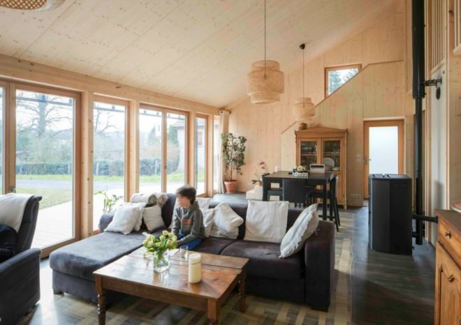 Open Source House, Studiolada Architects, wooden homes, efficient home design, french architecture, efficient design, green design, sustainable design, wood homes, sustainable wood materials, sustainable building, green building, sustainable insulation, minimalist interiors, wooden interiors, wood panels,