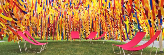 Vertical Line Garden, Vertical Line Garden by BACKOFFICE, Vertical Line Garden 2017, Vertical Line Garden Quebec, Vertical Line Garden International Garden Festival, International Garden Festival art, International Garden Festival 2017 Quebec, kinetic art installation, Les Jardins de Métis pavilion