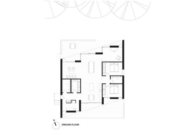 Villa Rypen by C.F. Moller, Aarhus modern home, Villa Rypen Aarhus, terra-cotta tilec screen facade, flexible interior layout for home, sliding doors interior design,
