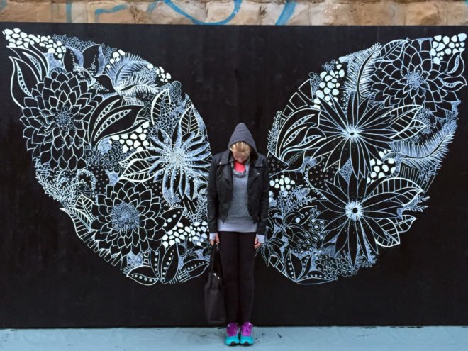 Kelsey Montague, recycled billboards, upcycled billboards, recycled fashion, upcycled fashion, recycled bags, upcycled bags, Rareform, #ArtLives, Denver, Colorado, street art