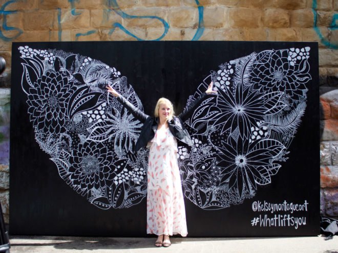 Kelsey Montague, recycled billboards, upcycled billboards, recycled fashion, upcycled fashion, recycled bags, upcycled bags, Rareform, #ArtLives, Denver, Colorado, street art