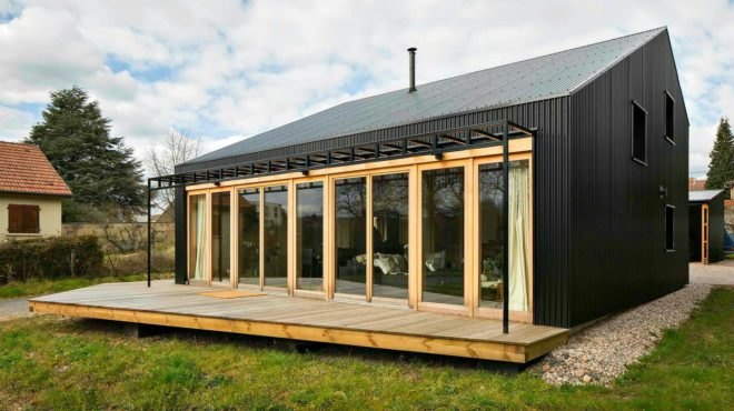 Open Source House, Studiolada Architects, wooden homes, efficient home design, french architecture, efficient design, green design, sustainable design, wood homes, sustainable wood materials, sustainable building, green building, sustainable insulation, minimalist interiors, wooden interiors, wood panels,