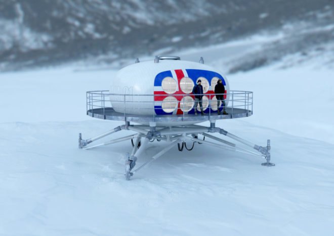 SCARAB remote habitat, Eric Wang Associates, mobile home, concept design, research station, carbon fiber, battery, water filtration system, storage, lightweight structure, pontoon, air filtration