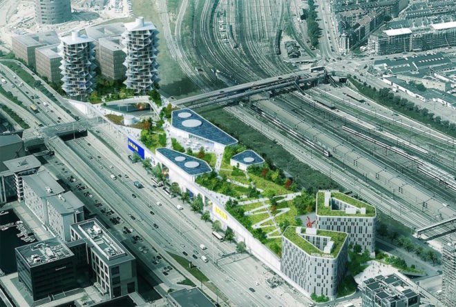 car-free IKEA, Cactus Towers by BIG, BIG and Dorte Mandrup Architects, Kalvebod Brygge development, Kalvebod Brygge housing, Cacti at Kalvebod Brygge, Kalvebod Brygge IKEA