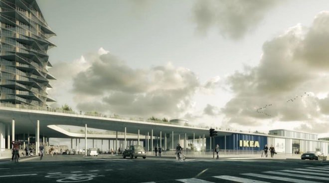 car-free IKEA, Cactus Towers by BIG, BIG and Dorte Mandrup Architects, Kalvebod Brygge development, Kalvebod Brygge housing, Cacti at Kalvebod Brygge, Kalvebod Brygge IKEA
