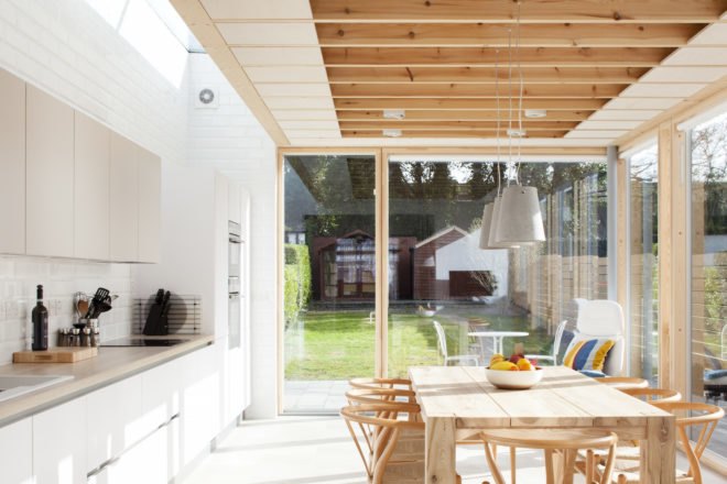 Copeland Grove by Stephen Kavanagh Architects, charred timber house extension, modern house extension, Copeland Grove in Dublin, timber and glass house box,