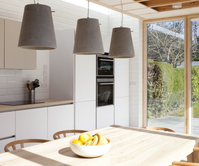 Copeland Grove by Stephen Kavanagh Architects, charred timber house extension, modern house extension, Copeland Grove in Dublin, timber and glass house box,