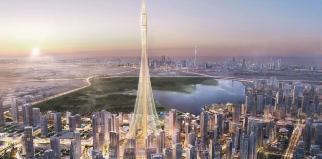 Dubai Creek Tower, Emaar Properties, Dubai Creek Harbour, Santiago Calatrava, world's tallest building, Dubai Creek, green tower, green architecture, Burj Khalifa, observation deck, mosque