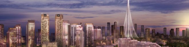 Dubai Creek Tower, Emaar Properties, Dubai Creek Harbour, Santiago Calatrava, world's tallest building, Dubai Creek, green tower, green architecture, Burj Khalifa, observation deck, mosque