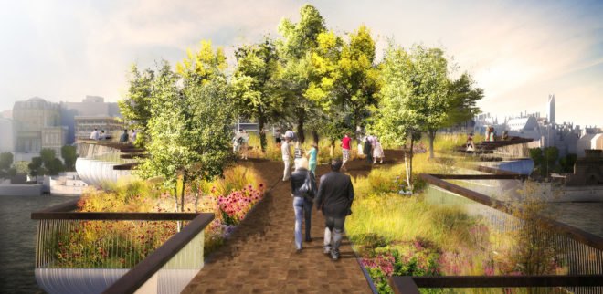 Thomas Heatherwick, Garden Bridge, green bridge, London, River Thames, green infrastructure, green architecture