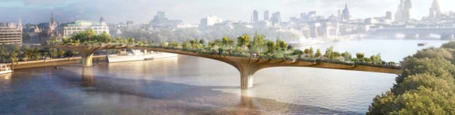 Thomas Heatherwick, Garden Bridge, green bridge in London, Garden Bridge over River Thames