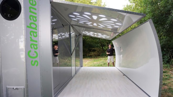 Green Cat Technologies, sCarabane, sCarabane by Green Cat Technologies, caravan, caravans, rotate, rotating, folding, foldable, clean technology, renewable technology, renewable energy, clean energy, solar power, solar energy, solar concentrator, wind power, wind energy, wind turbine