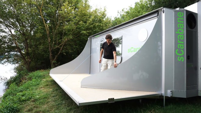Green Cat Technologies, sCarabane, sCarabane by Green Cat Technologies, caravan, caravans, rotate, rotating, folding, foldable, clean technology, renewable technology, renewable energy, clean energy, solar power, solar energy, solar concentrator, wind power, wind energy, wind turbine