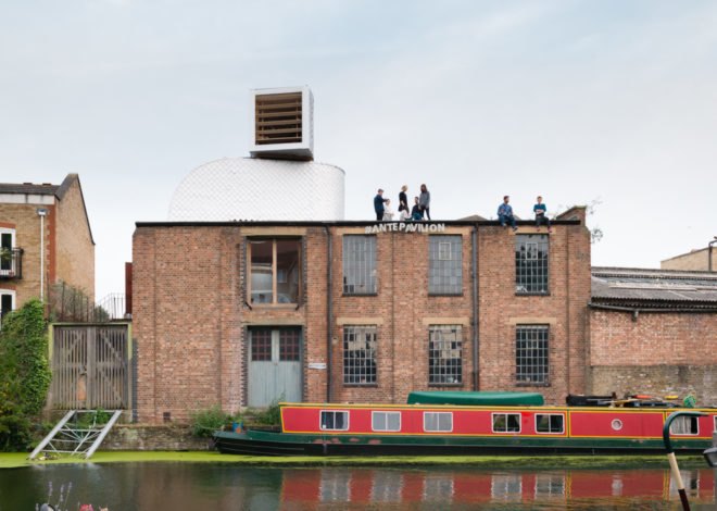 H-VAC by PUP Architects, H-VAC Antepavilion, Antepavilion 2017, H-VAC dwelling, Tetra-Pak shingles, recycled Tetra-Pak, periscope pavilion, rooftop architecture London, London housing crisis solutions, Antepavilion competition, pop-up H-VAC, guerrilla habitation,