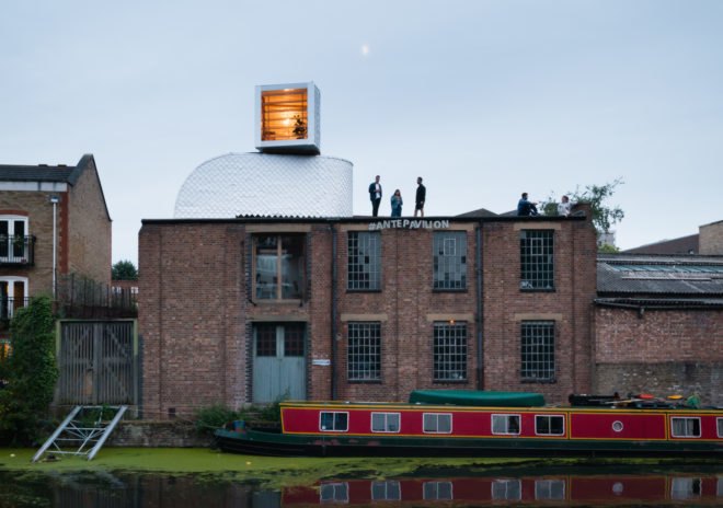 H-VAC by PUP Architects, H-VAC Antepavilion, Antepavilion 2017, H-VAC dwelling, Tetra-Pak shingles, recycled Tetra-Pak, periscope pavilion, rooftop architecture London, London housing crisis solutions, Antepavilion competition, pop-up H-VAC, guerrilla habitation,