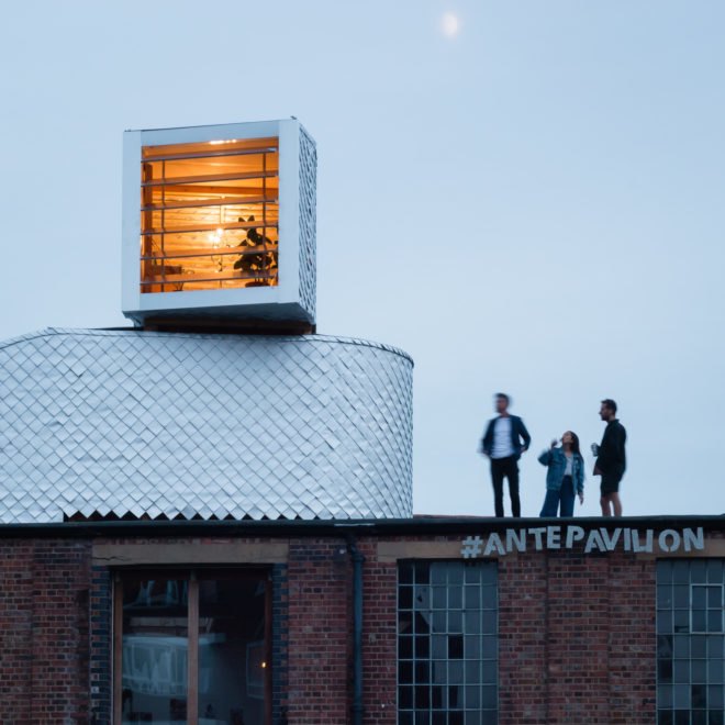 H-VAC by PUP Architects, H-VAC Antepavilion, Antepavilion 2017, H-VAC dwelling, Tetra-Pak shingles, recycled Tetra-Pak, periscope pavilion, rooftop architecture London, London housing crisis solutions, Antepavilion competition, pop-up H-VAC, guerrilla habitation,