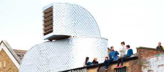 H-VAC by PUP Architects, H-VAC Antepavilion, Antepavilion 2017, H-VAC dwelling, Tetra-Pak shingles, recycled Tetra-Pak, periscope pavilion, rooftop architecture London, London housing crisis solutions, Antepavilion competition, pop-up H-VAC, guerrilla habitation,