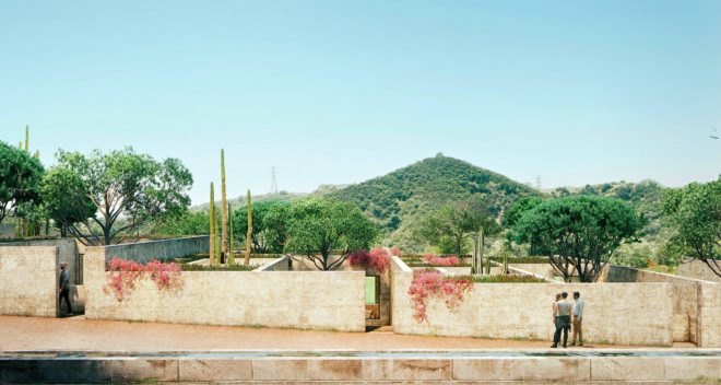Herzog & de Meuron, berggruen institute, los angeles architecture, monastic architecture, nature-inspired architecture, california architecture, herzog and de meuron architecture california, institute architecture, landscape architecture, native landscape architecture