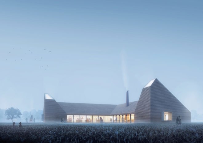 Kornets Hus by Reiulf Ramstad Arkitekter, Kornets Hus in Denmark, Kornets Hus visitor center, Kornets Hus cultural center, Kornets Hus Hjørring, grain house visitor center, Jutland visitor center, Hjørring architecture