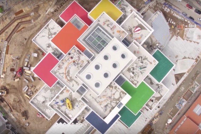 LEGO House by BIG, LEGo house drone video, LEGO tree of creativity, LEGO museum, LEGO House opening day, LEGO House in Billund,