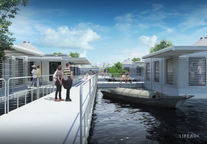 LifeArk by Charles Wee, LifeArk, LifeArk prefab architecture, LifeArk architecture, LifeArk Fuller Challenge, LifeArk BFI award, LifeArk homeless housing, LifeArk floating architecture