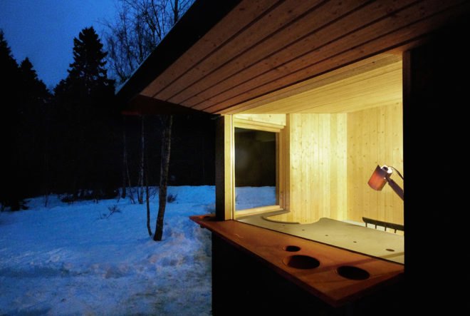 Look Out Lodge by Anders Berensson Architects, Look Out Lodge in Stockholm, prefabricated window designs, Sky Tower in the bedroom, prefabricated timber house extension, Look Out Lodge house extension,
