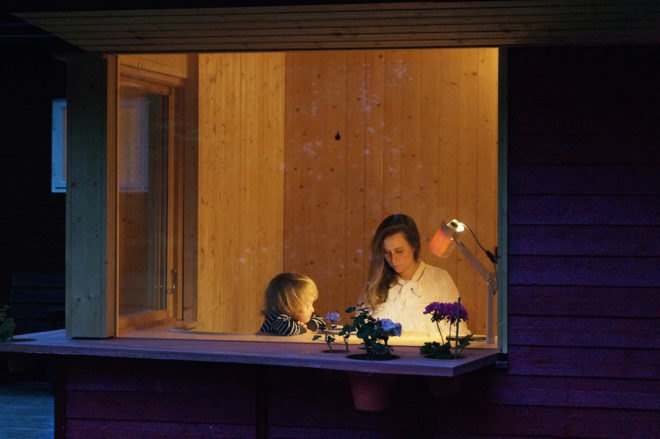 Look Out Lodge by Anders Berensson Architects, Look Out Lodge in Stockholm, prefabricated window designs, Sky Tower in the bedroom, prefabricated timber house extension, Look Out Lodge house extension,