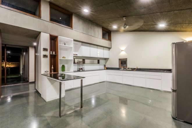 MISA ARCHITECTS, Outhouse, Vansajada, India, bamboo curtains, indian architecture, home design, green home design, green rooftops, homes with green roofs, installing green roofs, concrete homes, brutalist architecture, homes in India, interior design, water collection systems,