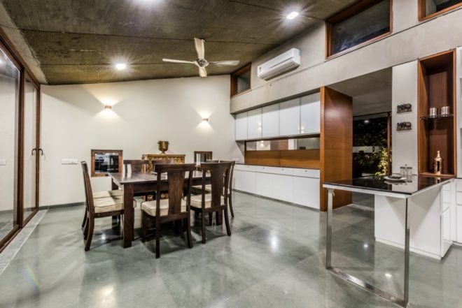 MISA ARCHITECTS, Outhouse, Vansajada, India, bamboo curtains, indian architecture, home design, green home design, green rooftops, homes with green roofs, installing green roofs, concrete homes, brutalist architecture, homes in India, interior design, water collection systems,