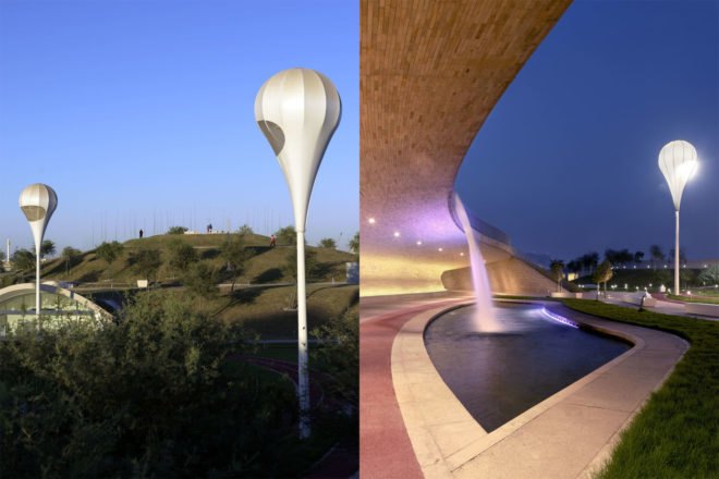 Oxygen Park by AECOM, Oxygen Park in Qatar, Oxygen Park Doha, Oxygen Park Education City, desert park, desert landscape architecture, Doha landscape architecture, subterranean park,