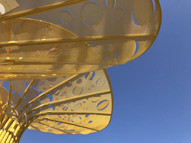 kinetic tree sculpture, Pembroke Pines City Center, Pembroke Pines Gateway Sculpture by Brooks + Scarpa, Gateway sculpture, Pembroke Pines art, Brooks + Scarpa art, landscape art, stainless steel sculpture, public plaza art Florida, public art rain gardens, triple bottom line art