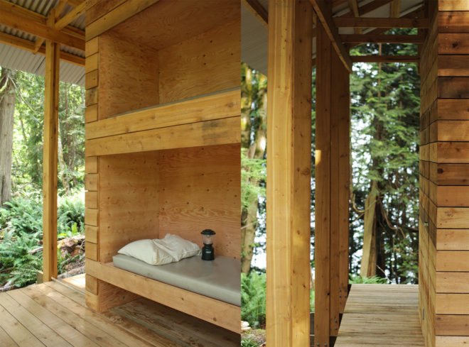 Salamander by University of British Columbia, University of British Columbia SALA, SALA design build, UBC design build, Gambier Island cabins, Gambier Island architecture, design build student architecture projects, Camp Fircom architecture,