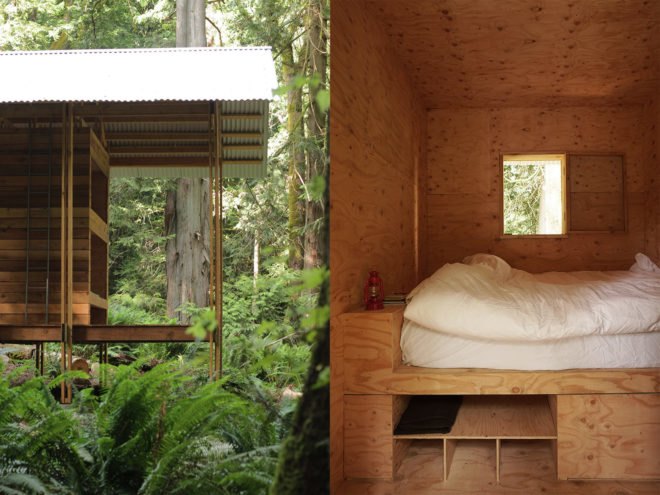 Salamander by University of British Columbia, University of British Columbia SALA, SALA design build, UBC design build, Gambier Island cabins, Gambier Island architecture, design build student architecture projects, Camp Fircom architecture,
