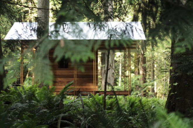 Salamander by University of British Columbia, University of British Columbia SALA, SALA design build, UBC design build, Gambier Island cabins, Gambier Island architecture, design build student architecture projects, Camp Fircom architecture,
