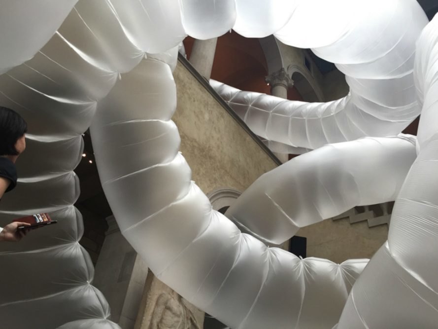 Shih Chieh Huang, Reusable Universes, Worcester Art Museum , plastic art, Shih Chieh Huang Cybernetic Bestiary, plastic art, art installations, plastic art installations, inflatable art, plastic waste, bioluminescent sea monsters, illuminated art, LED art