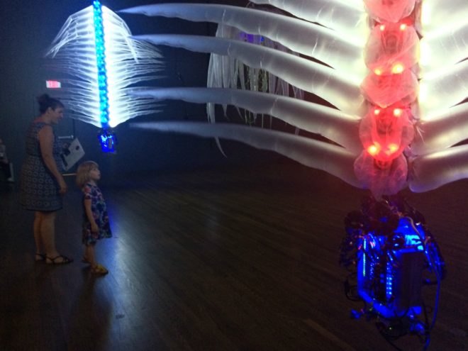 Shih Chieh Huang, Reusable Universes, Worcester Art Museum , plastic art, Shih Chieh Huang Cybernetic Bestiary, plastic art, art installations, plastic art installations, inflatable art, plastic waste, bioluminescent sea monsters, illuminated art, LED art